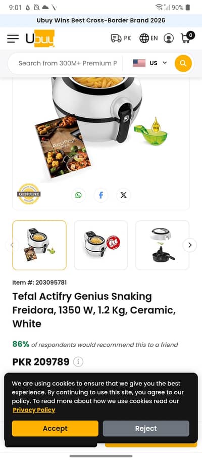 new condition branded  tefal airfrier fryer