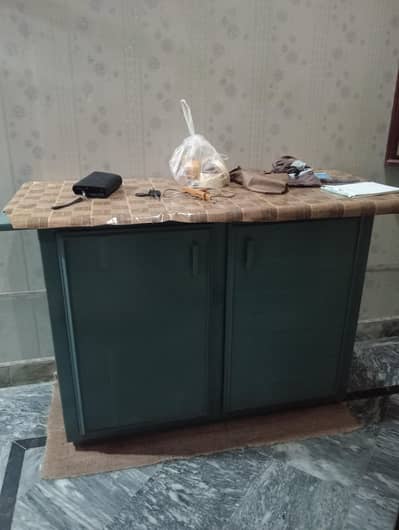 wood iron stand