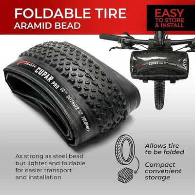 Fincci Foldable Mountain Bike Puncture Proof Tires