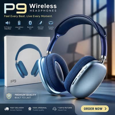 P9 Wireless Bluetooth Headphones Deep Bass New Box Pack