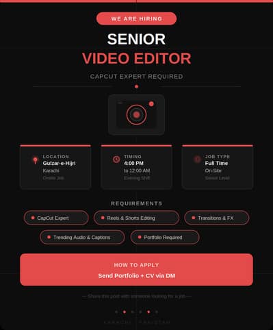 Hiring-Senior Video Editor