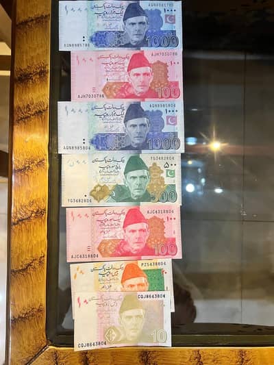 pak note featuring the serial number of 786 and 804