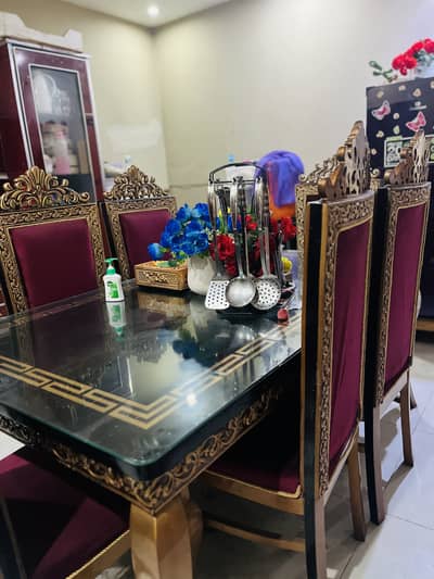 6 chairs new dining with mirror