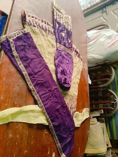 Heavy Garhara,Heavy bridal Gharara ,3 piece purple half white Wilma