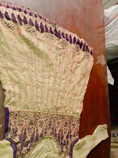 Heavy Garhara,Heavy bridal Gharara ,3 piece purple half white Wilma