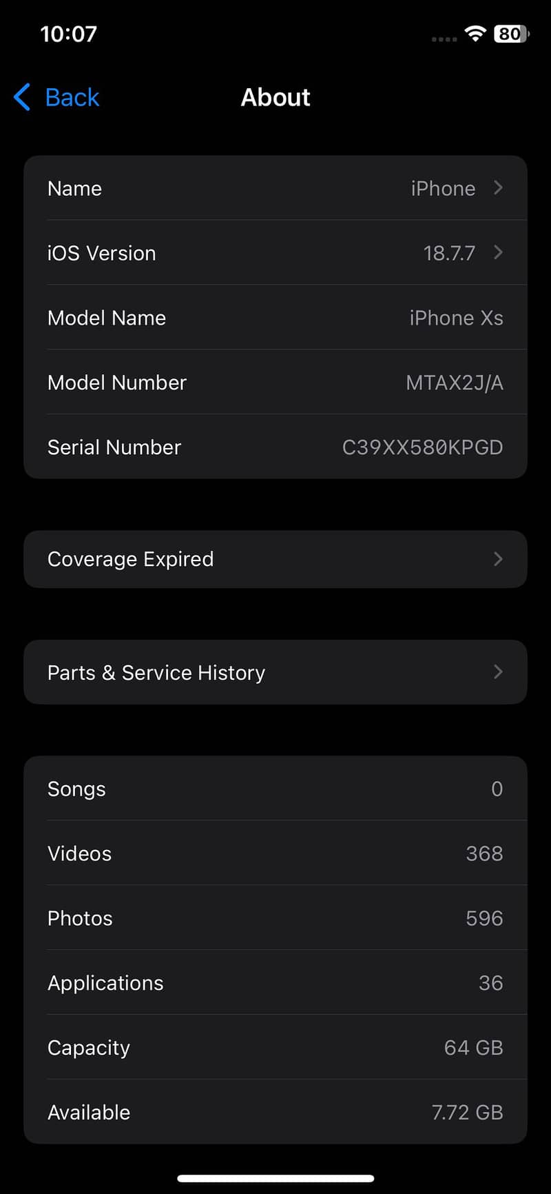 Iphone xs 5