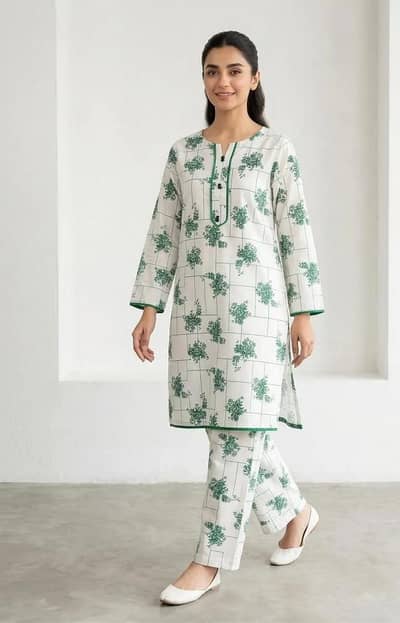 white Arabic style lawn for women