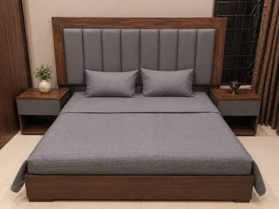 Bed with side tables