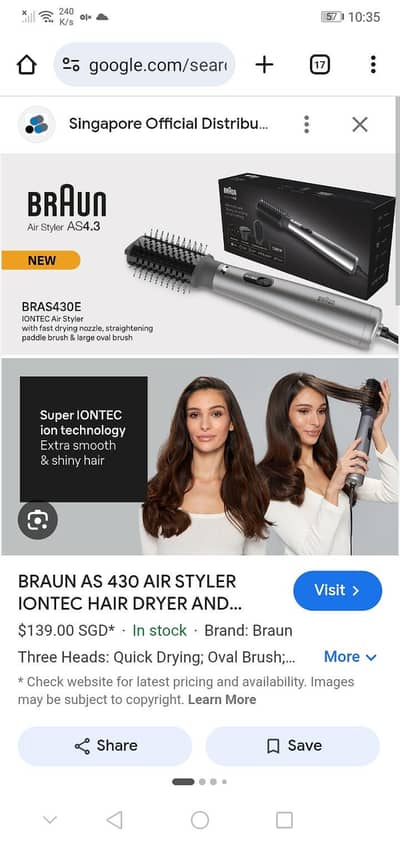 braun satin hair 3 air styler  Orignal whatsapp only 03138202237