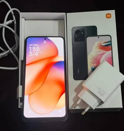 Redmi note 12 ( 8+4RAM  128 Storage) with charger and box