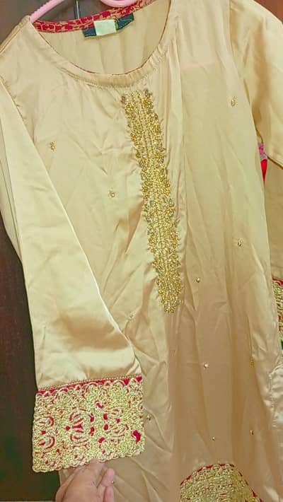 Beautiful elegant silk kurti with banarsi bajama