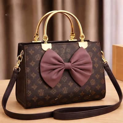 Stylish Bow Bag with Long Belt & Center Zipper