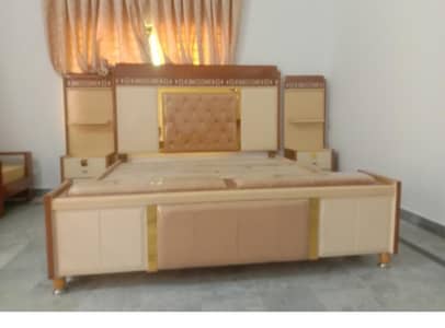 brand new king size bed with 2 side Tables poshish design  Malakand