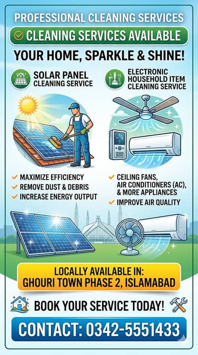 Solar AC Celling Fans Cleaning Service Available