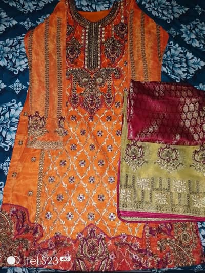 3 piece stitched dress .