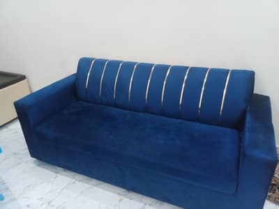 Royal Blue Three seater Velvet sofas