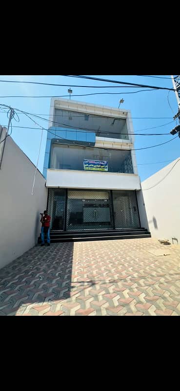6 marla double storey commercial building availble for rent on main lahore road sargodha near kenchi morr and iqra girls college