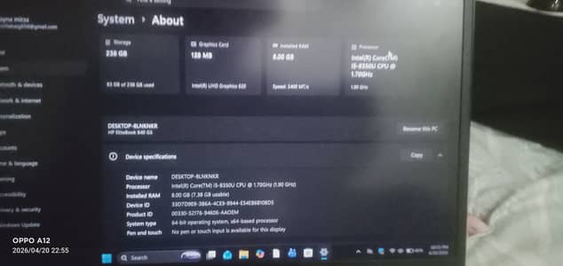 HP g5 gen 8  256gb i5 vpro