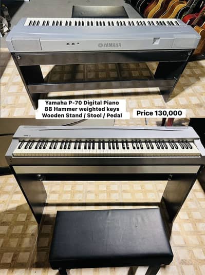 Yamaha P-70 Digital Piano 88 Hammer weighted keys, Keyboard Guitar Amp