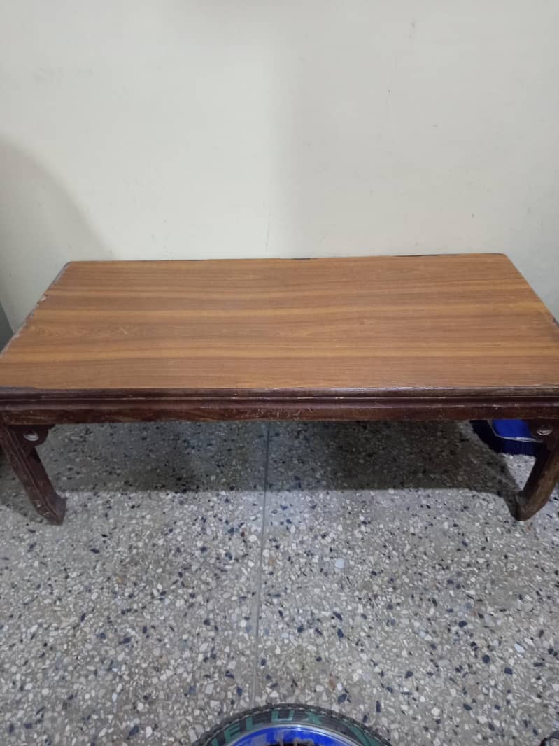2 Wood sofas and a table 2