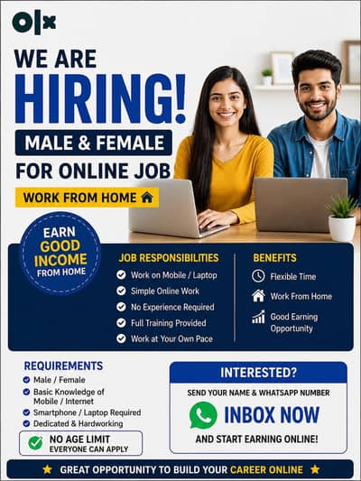 Office & Online Work Jobs Available – Male/Femal