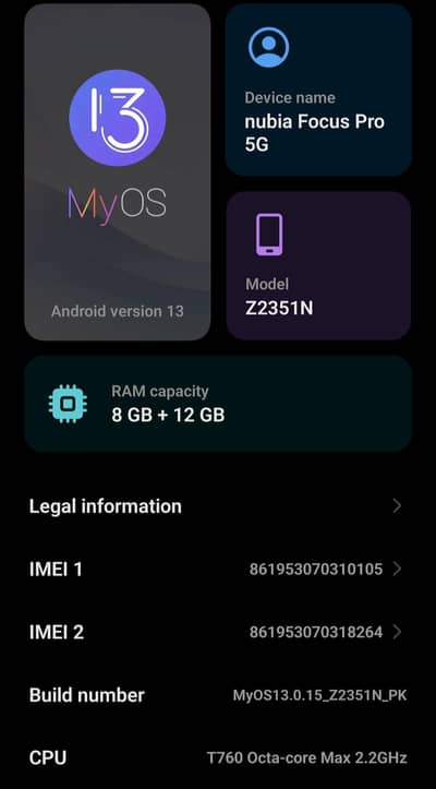 Nubia Focus Pro 5g For Sale