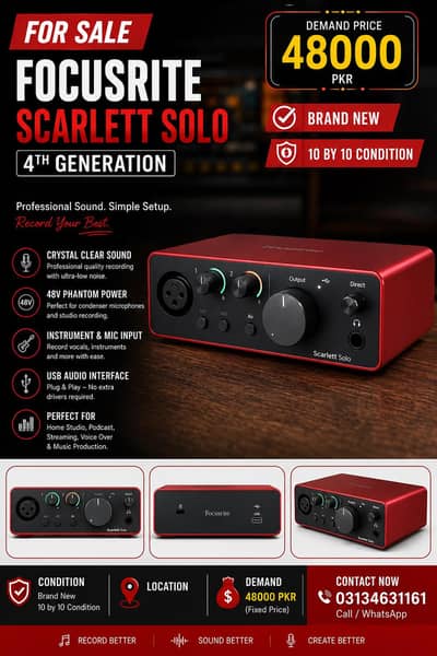 Focusrite Scarlett Solo 4th Gen Audio Interface