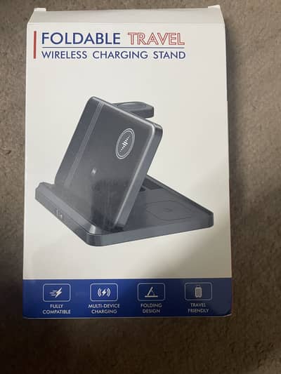 Foldable wireless charger for mobiles watch and earbuds airpods