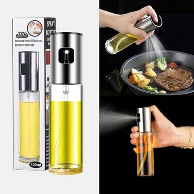 Oil Spray Bottle 100ml – Stainless Steel Glass Sprayer | COD Available