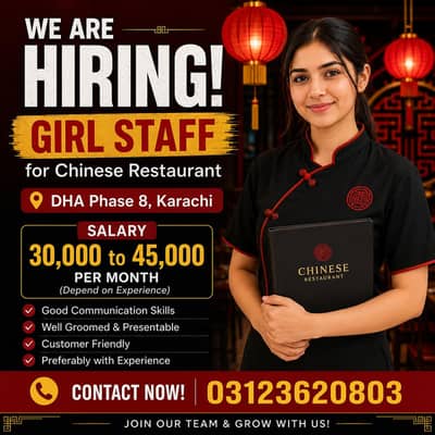 Chinese restaurant Cashier and Order taker