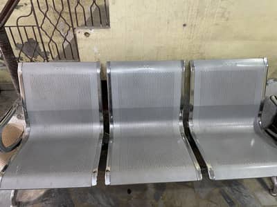 Premium 3-Seater Steel bench / Waiting Area chair / Outdoor Bench