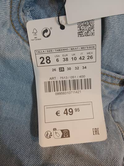zara original wide leg + cargo jeans size 28
