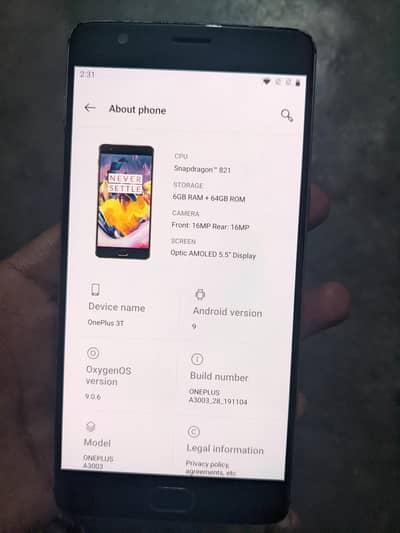 ONE PLUS 3T 6/64