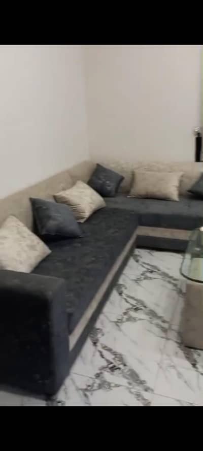 l shape sofa seth with tables and cushions
