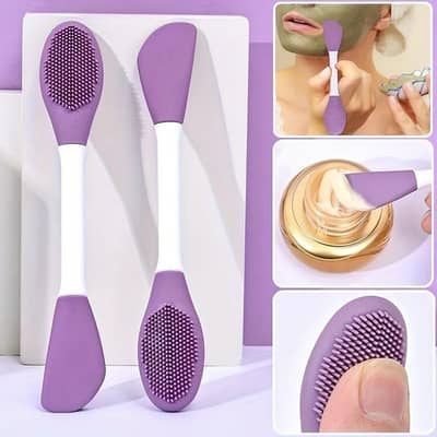 Dubble head silicon facial Mask brush 2 in 1