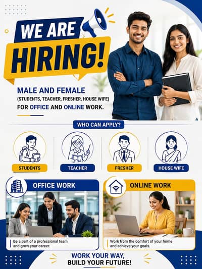 Hiring Male and Female on Urgent Base