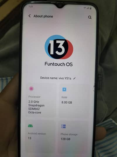 vivo y51s beautiful Condition 21000 final price 8/128
