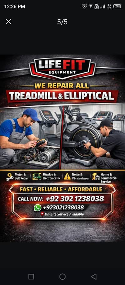 All Treadmill Elliptical Repairing Service | GymEquipment repairing