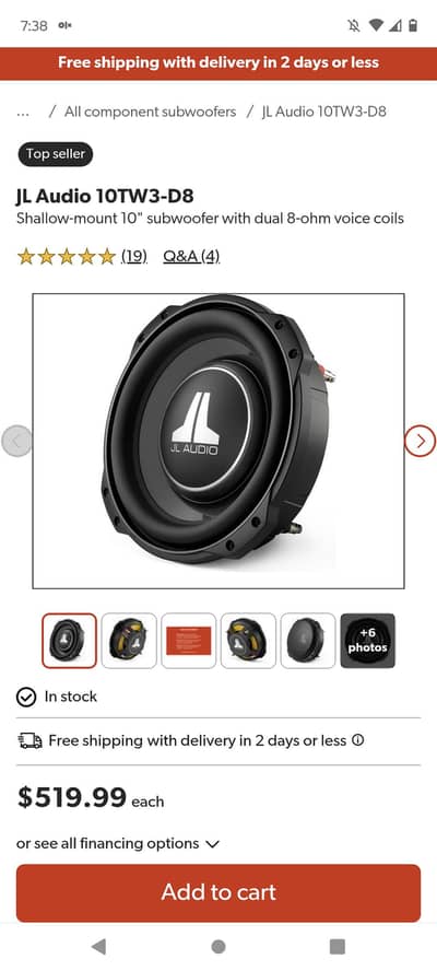 Original imported branded Geniune American JL Audio D8 Subwoofer Heavy
