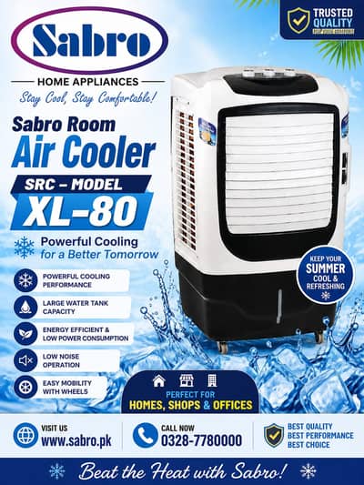 Sabro Room Air Cooler SRC-Model XL-80/water cooler/pootable cooler
