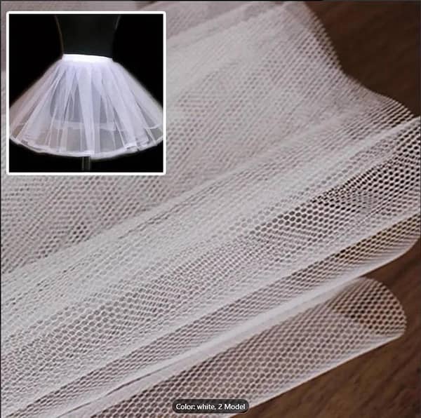 Hard Net Cancan Fabric – 58 Inches Wide Premium Bridal Net Cloth for Lehenga, Gown, Frock, Saree & Party Wear Petticoat 5 Yards Unstitched