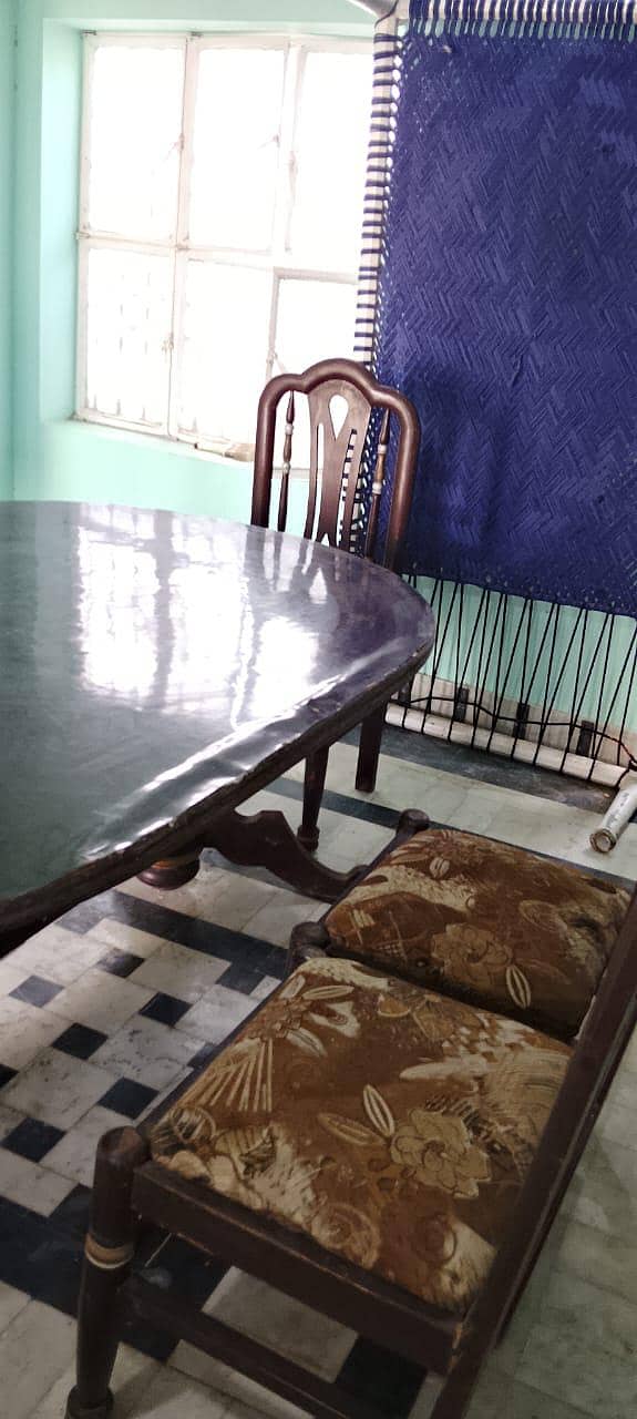 6 Seater Sheesham Dining Table Set - Glass Top - Multan - Dining Tables ...
