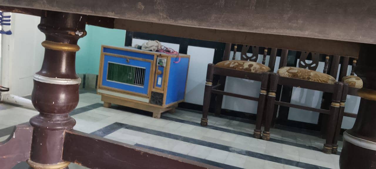 6 Seater Sheesham Dining Table Set - Glass Top - Multan - Dining Tables ...