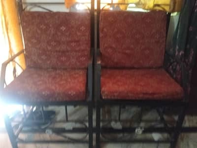 sofa set 5 seat urgent sale lifte time iron heavy gage iron