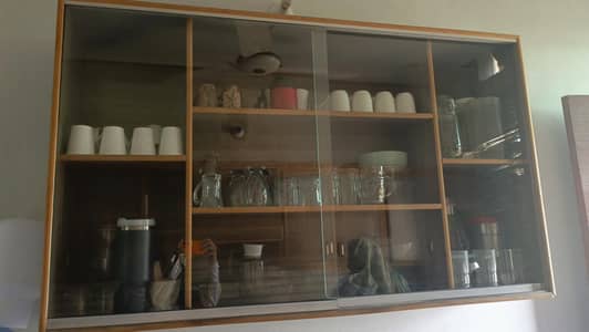 wood cabin and wood cupboard