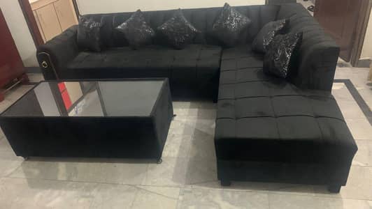 sofa set L shaped corner with center table