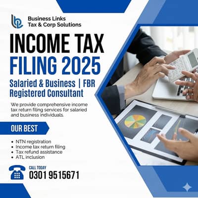 Income Tax  Return  / Corporate Tax Services  / NTN Registration / FBR