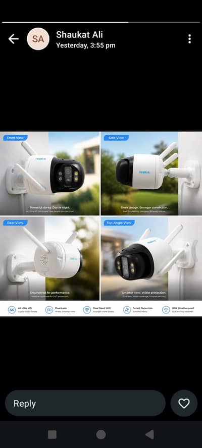 4K WiFi Security Camera Dual Lens IP66 Waterproof 