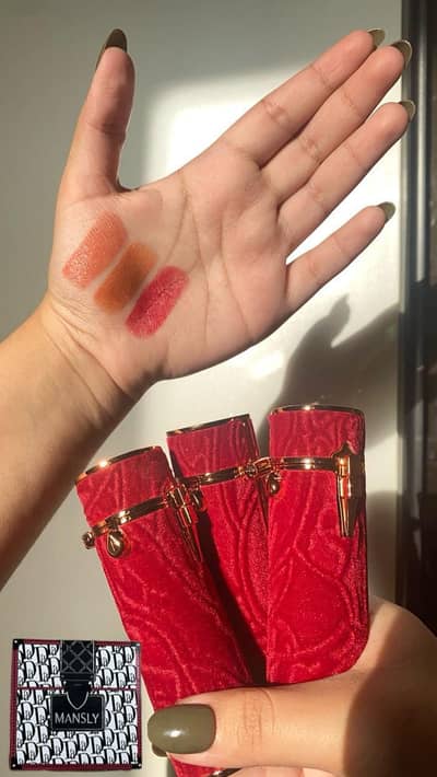 pack of 3 velvet lipstick box