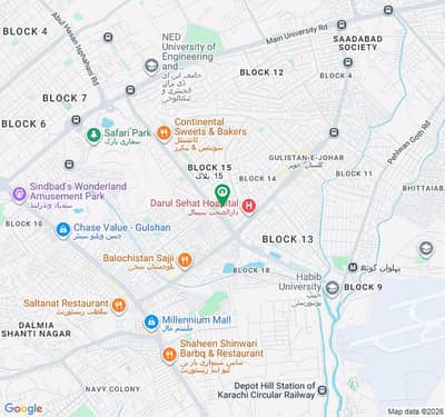 1200 yards Commercial plot in block 10 Gulstan-e-Johor at 200 ft. facing leased & Ground plus 16 floors approval has been taken from KBSA Department infront of Aarif Luxury Apartments